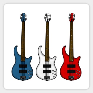 Bass Guitar French Flag Bassist Musician France Sticker